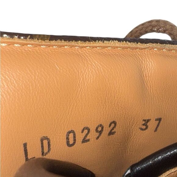 LOUIS VUITTON Black & Brown  LV Monogram Leather Sneakers EU37 - Picture 12 of 16